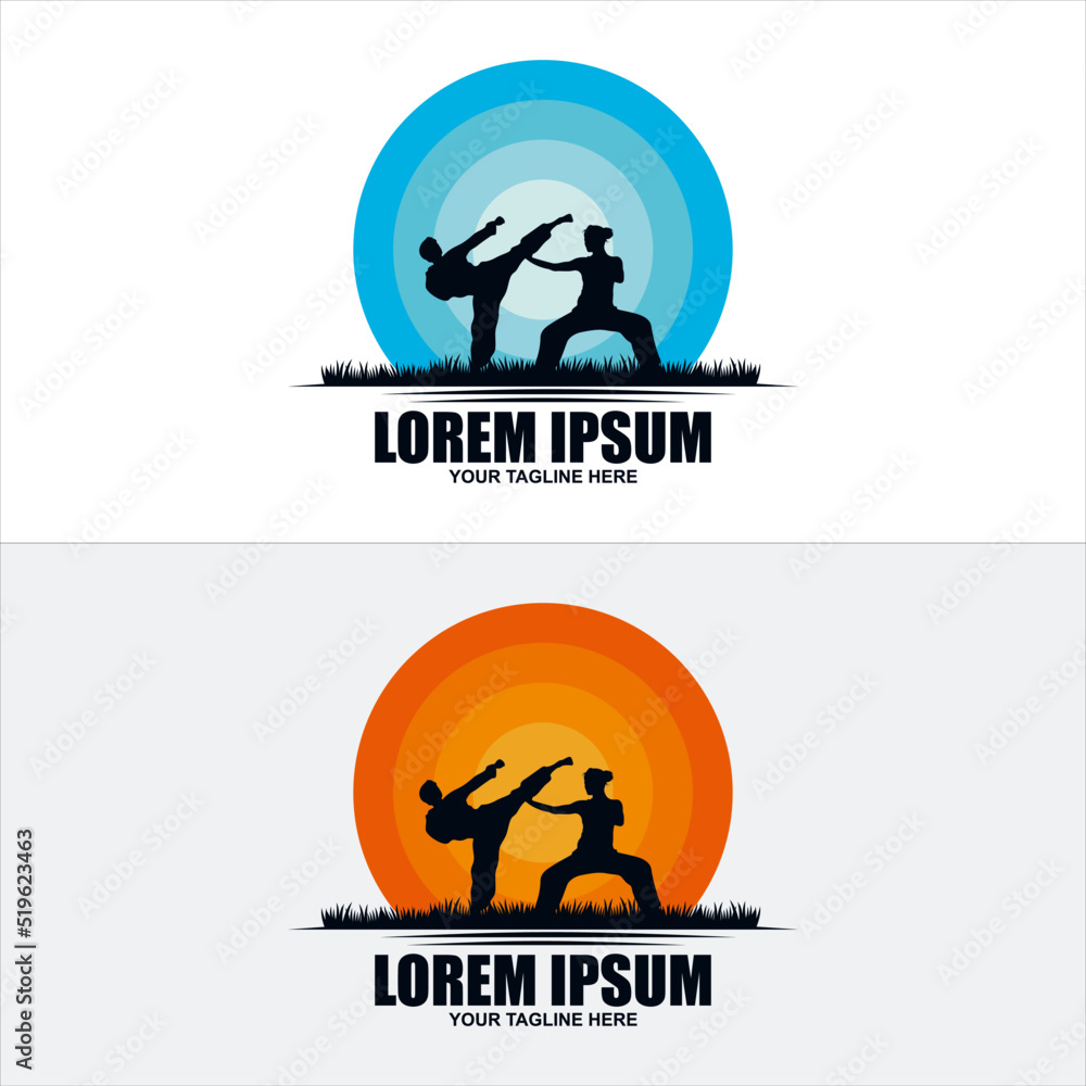 fist symbol, martial arts concept, logo or emblem template