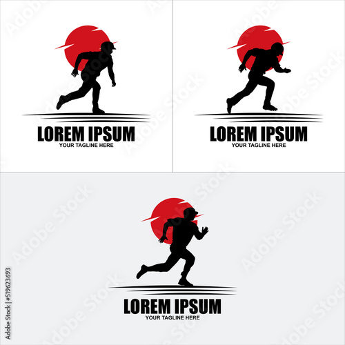 Run logo template. Sport logotype template, sports club, running club and fitness vector logo design template