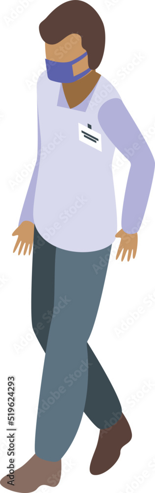 Control safety icon isometric vector. Medical worker. Pandemic protection