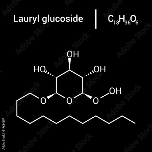 chemical structure of Lauryl glucoside (C18H36O6)