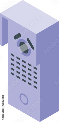 Apartment intercom icon isometric vector. Video door. Phone system