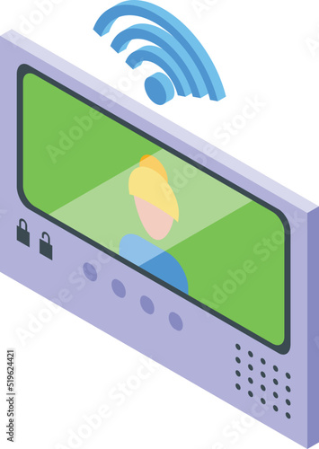 Control intercom icon isometric vector. Video door. Security system