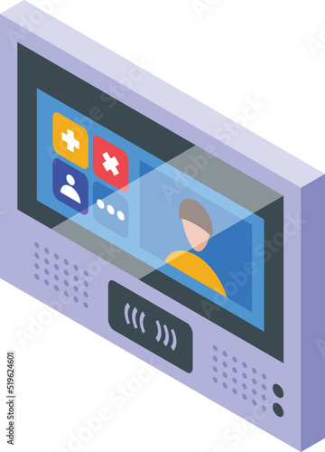 Intercom system icon isometric vector. Video door. Security camera