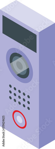 Intercom camera icon isometric vector. Video door. Bell security