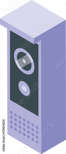 Door intercom icon isometric vector. Video camera. System bell