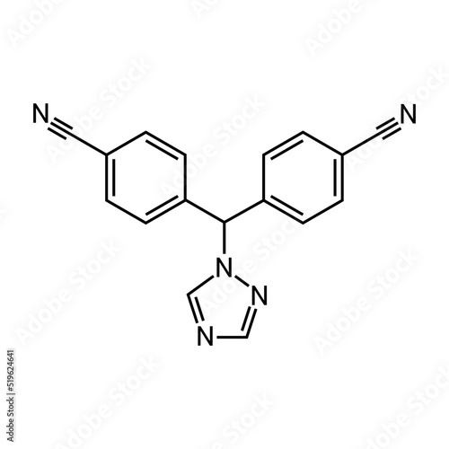 chemical structure of Letrozole (C17H11N5) photo