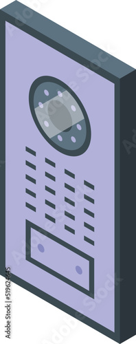 Video intercom icon isometric vector. Door camera. System security