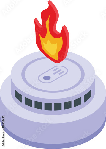 Smoke detector icon isometric vector. Fire alarm. Home sensor