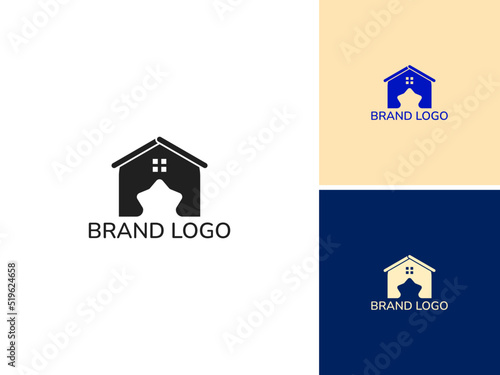 ILLUSTRATION PROPERTIES SIMPLE HOME LOGO DESIGN VECTOR. GOOD FOR APPARTMENT, REAL ESTATE