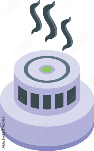 Smoke sensor icon isometric vector. Fire alarm. Safety home