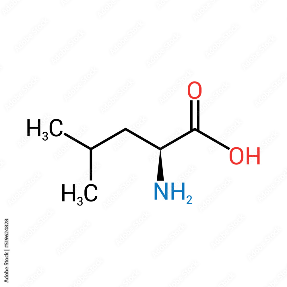 chemical structure of Leucine (C6H13NO2) chemical structure of Leucine (C6H13NO2)