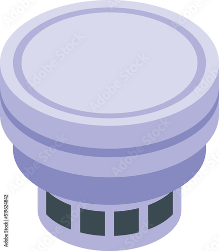 Danger smoke detector icon isometric vector. Fire alarm. Home safety