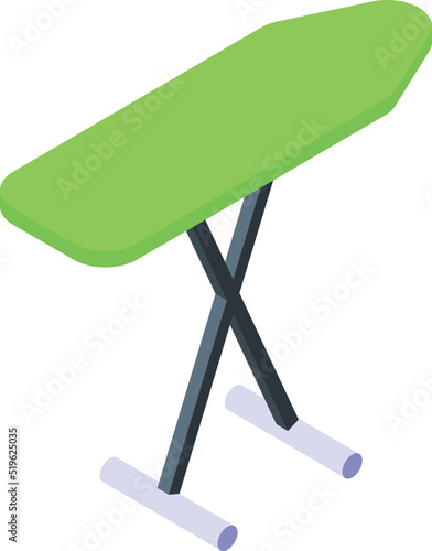 Green ironing board icon isometric vector. Room design. Iron laundry