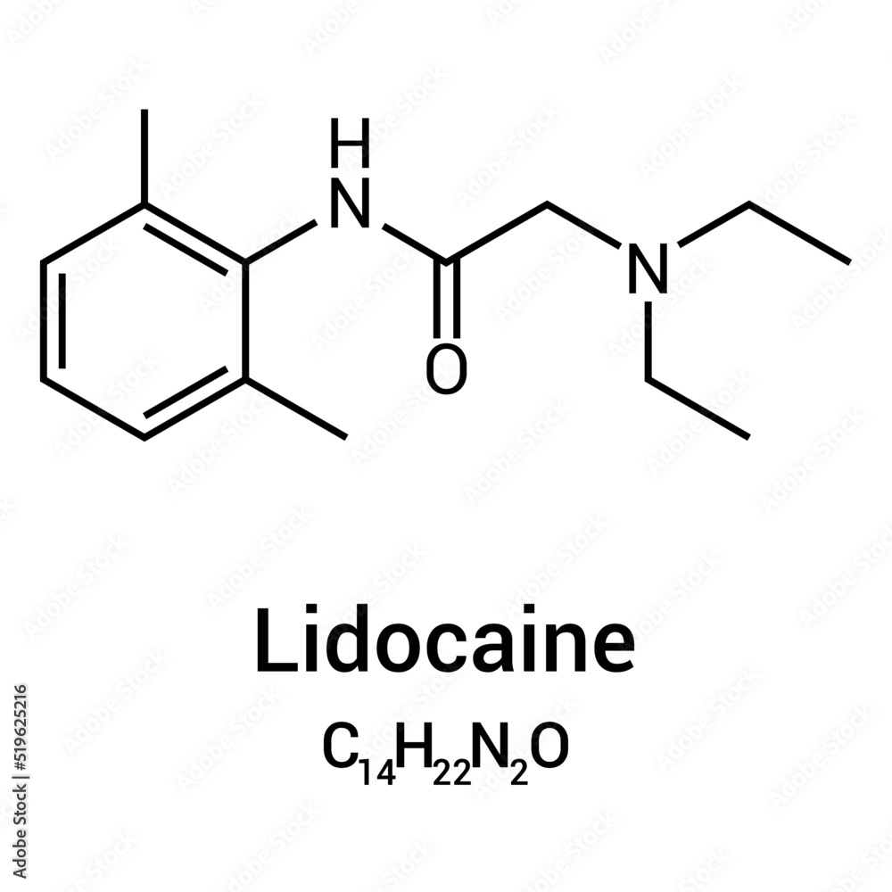 chemical structure of Lidocaine (C14H22N2O) chemical structure of Lidocaine (C14H22N2O)