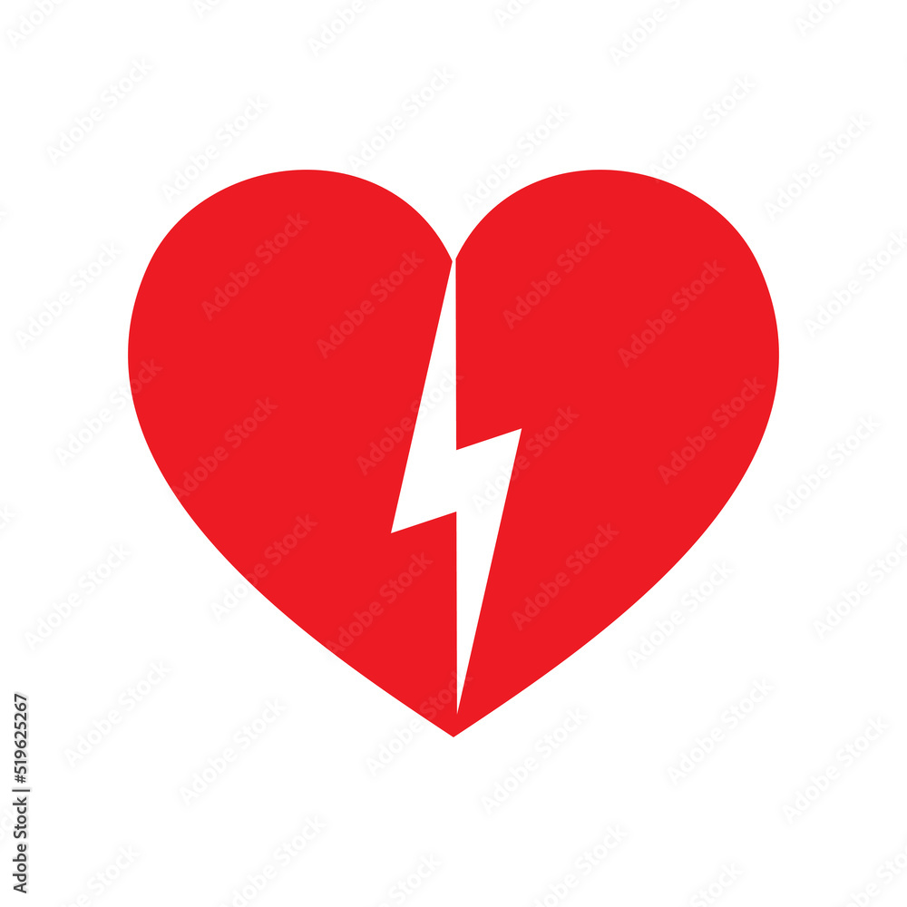 Heart Attack icon. Pain in chest and break heart, vector illustration. Heart Attack icon. Pain in chest and break heart, vector illustration.