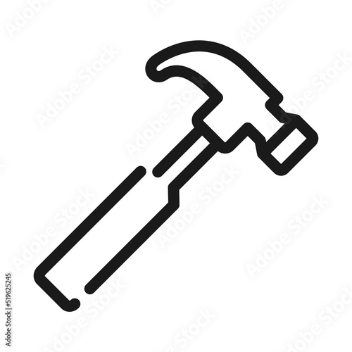 hammer line icon, linear style vector illustration
