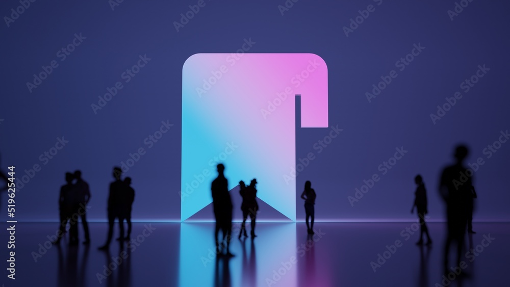 3d rendering people in front of symbol of bookmark on background