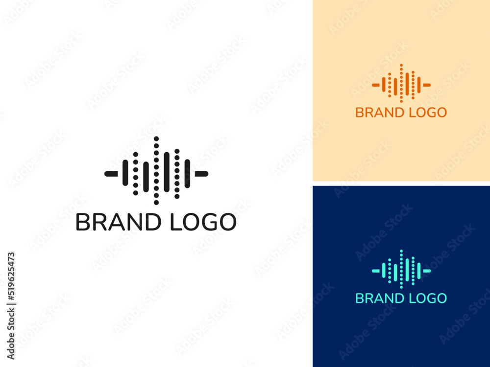 ILLUSTRATION ABSTRACT AUDIO SOUND WAVE LOGO DESIGN VECTOR ILLUSTRATION ABSTRACT AUDIO SOUND WAVE LOGO DESIGN VECTOR