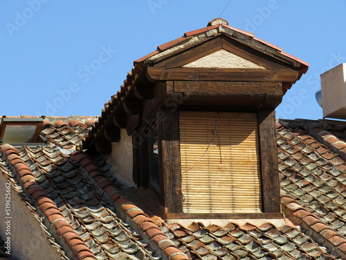 Traditional roof and dormer in the historic city of Segovia. Spain.