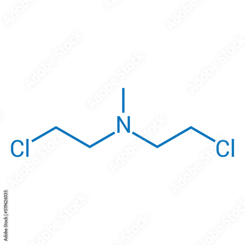 chemical structure of mechlorethamine (C5H11Cl2N)