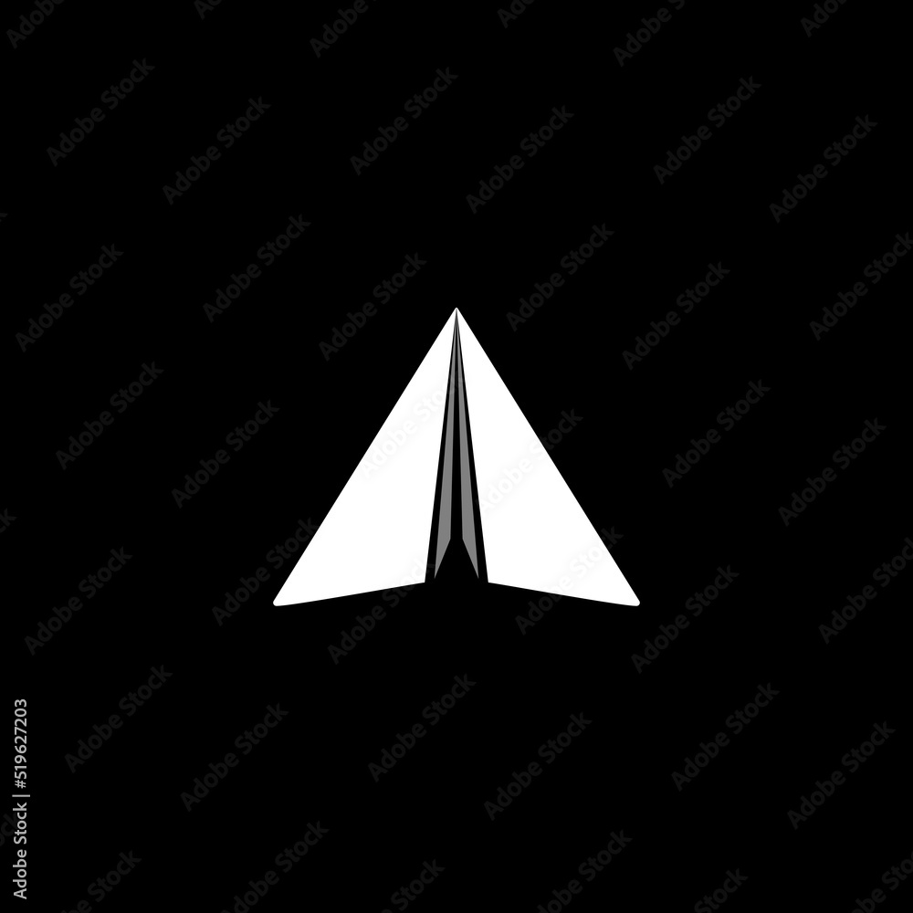 Letter A logo with combine paper plane Letter A logo with combine paper plane