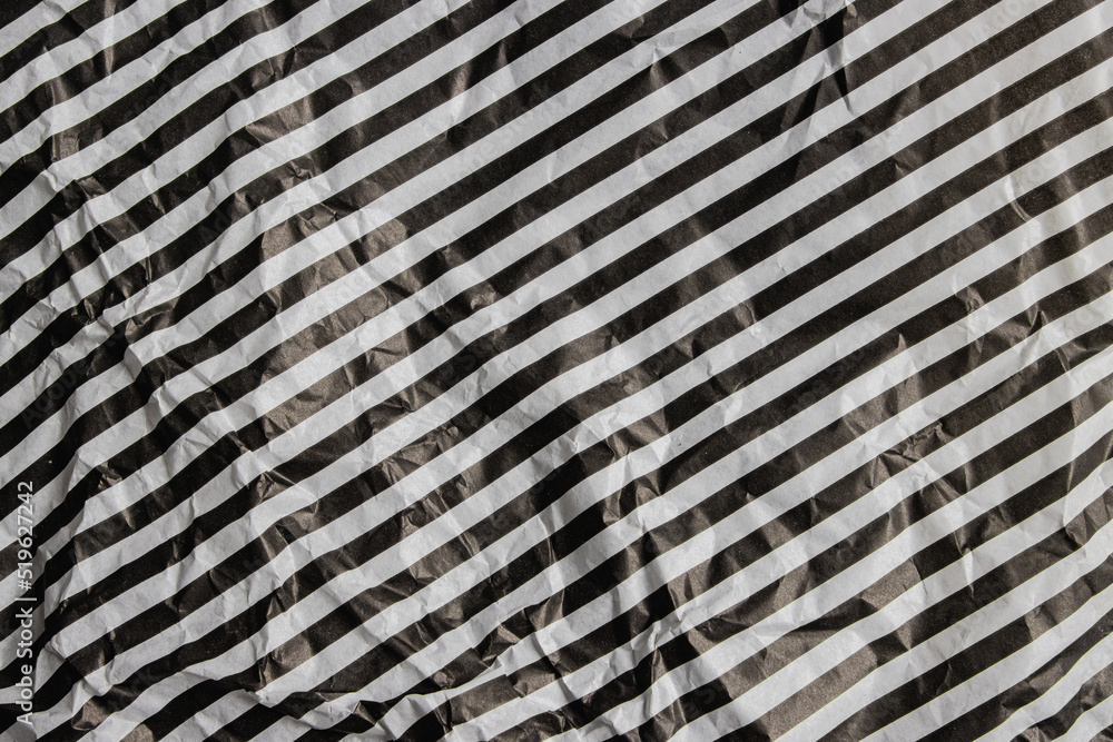Black And White Crumpled Striped Paper Background Stock Photo | Adobe Stock