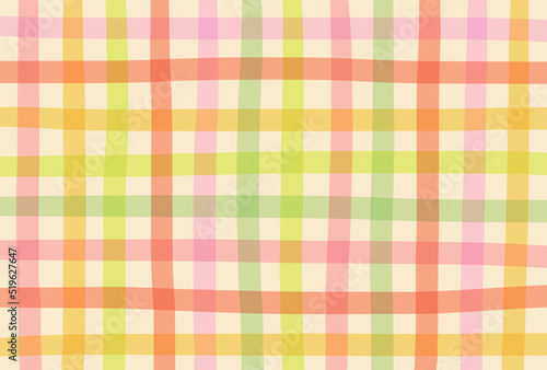 ベクター素材_チェック柄_ベジタブルカラー