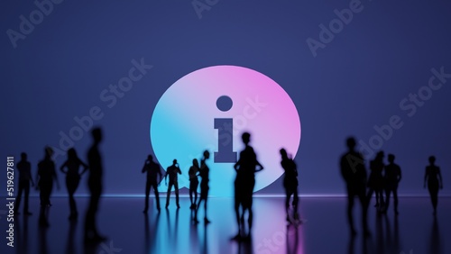 3d rendering people in front of symbol of rounded chat bubbles on background
