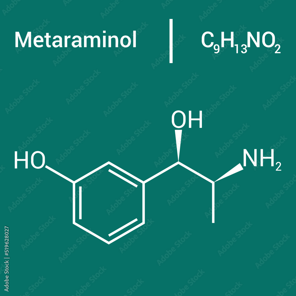 chemical structure of Metaraminol (C9H13NO2)