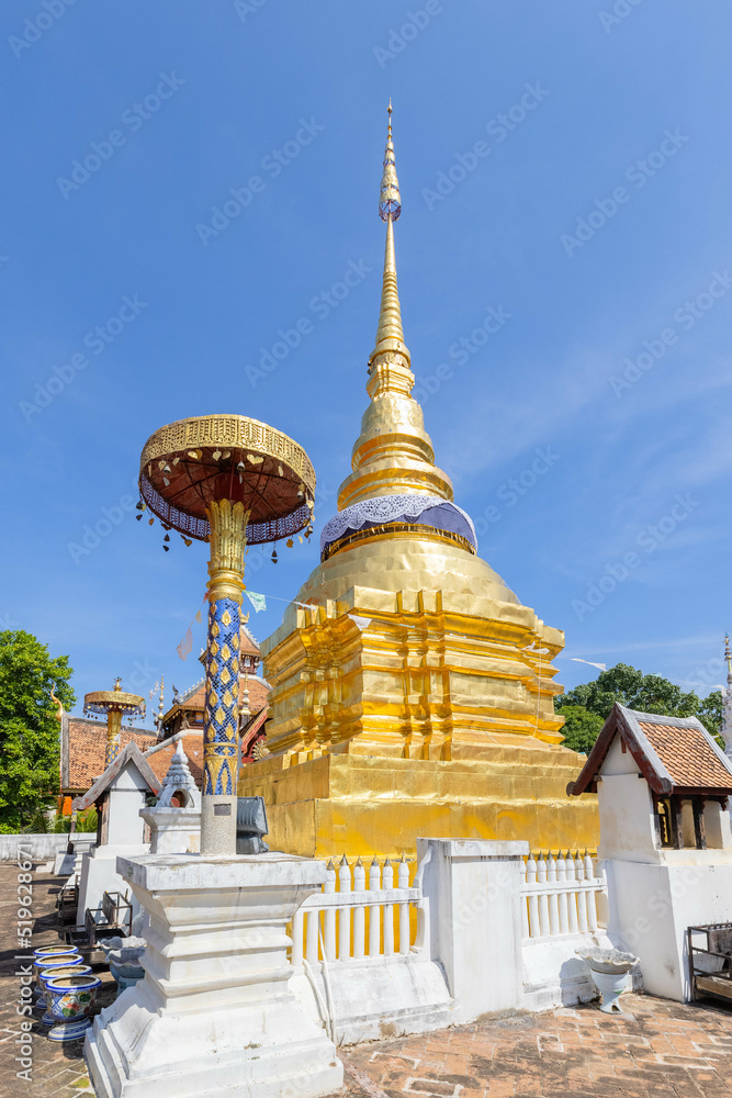 Fototapeta premium Wat Pong Sanook Temple. A landmark to visit in Lampang province, Northern of Thailand