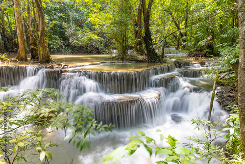 Huai Mae Khamin Waterfall level 6  Khuean Srinagarindra National Park  Kanchanaburi  Thailand  long exposure