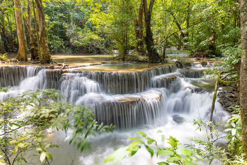 Huai Mae Khamin Waterfall level 6, Khuean Srinagarindra National Park, Kanchanaburi, Thailand, long exposure