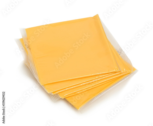 slices of cheddar cheese isolated