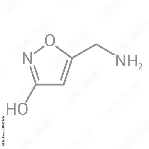 chemical structure of Muscimol (C4H6N2O2) photo