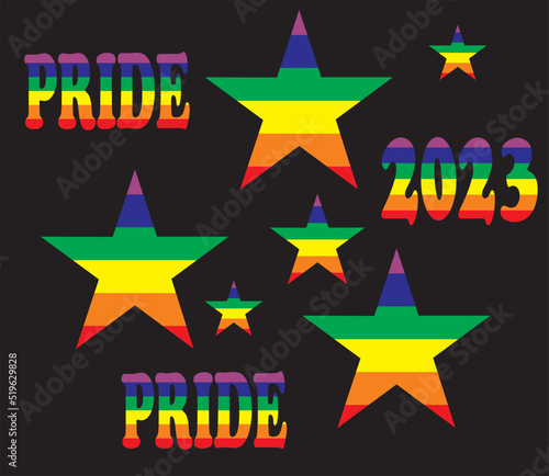 Vector LGBT pattern for T-shirt made for lgbt parade
with pride elements. LGBT symbol in rainbow colors.