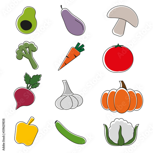 vegetables and greens as social media icons