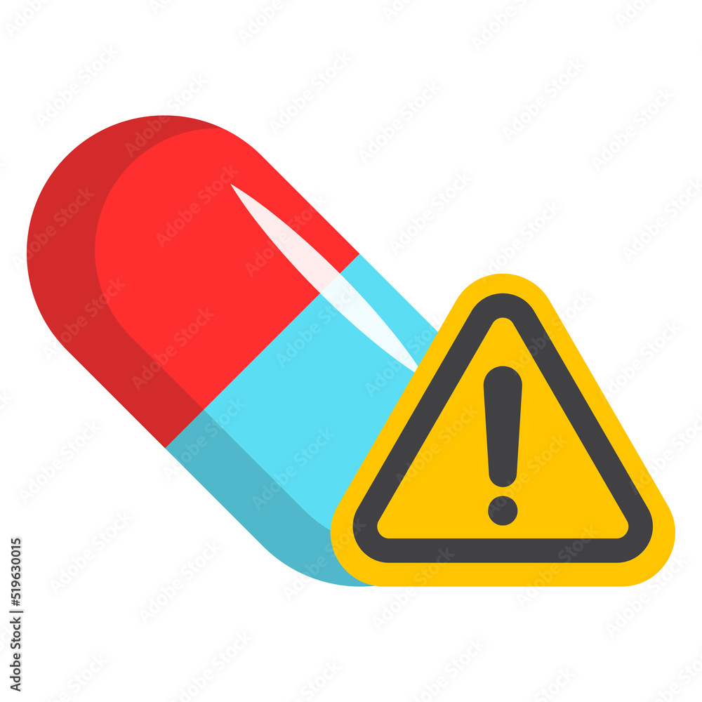 Medical Overdose pill or capsule icon, Dangerous drug illustration . Medical Overdose pill or capsule icon, Dangerous drug illustration .