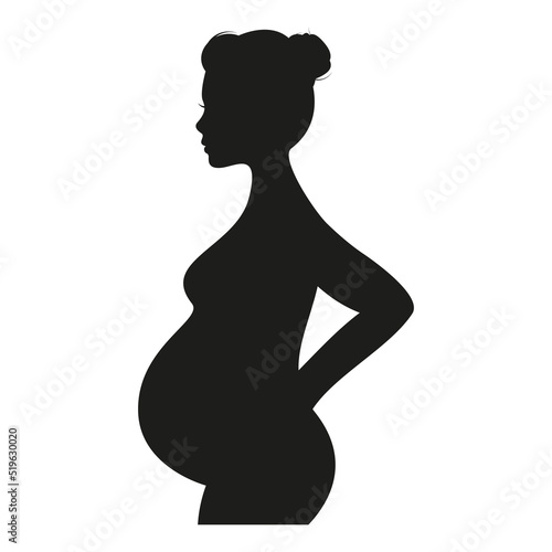 Tablou pe pânză Pregnant woman icon. Heart and pregnancy care illustration