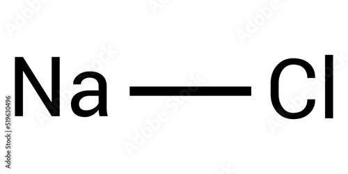 sodium chloride (NaCl) molecular structure isolated on white background.