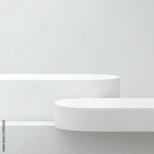 Empty podiums for product showcase. Minimal design. Vector illustration.  photo
