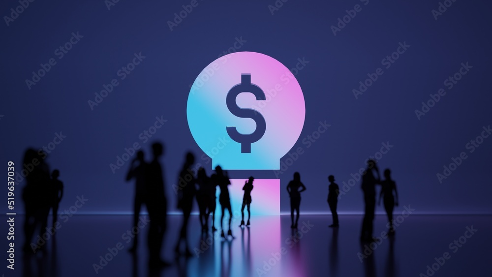 3d rendering people in front of symbol of idea on background 3d rendering people in front of symbol of idea on background