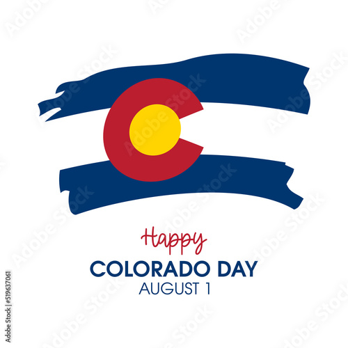 Happy Colorado Day vector. Abstract grunge flag of colorado icon vector isolated on a white background. Waving colorado flag design element. August 1. Important day
