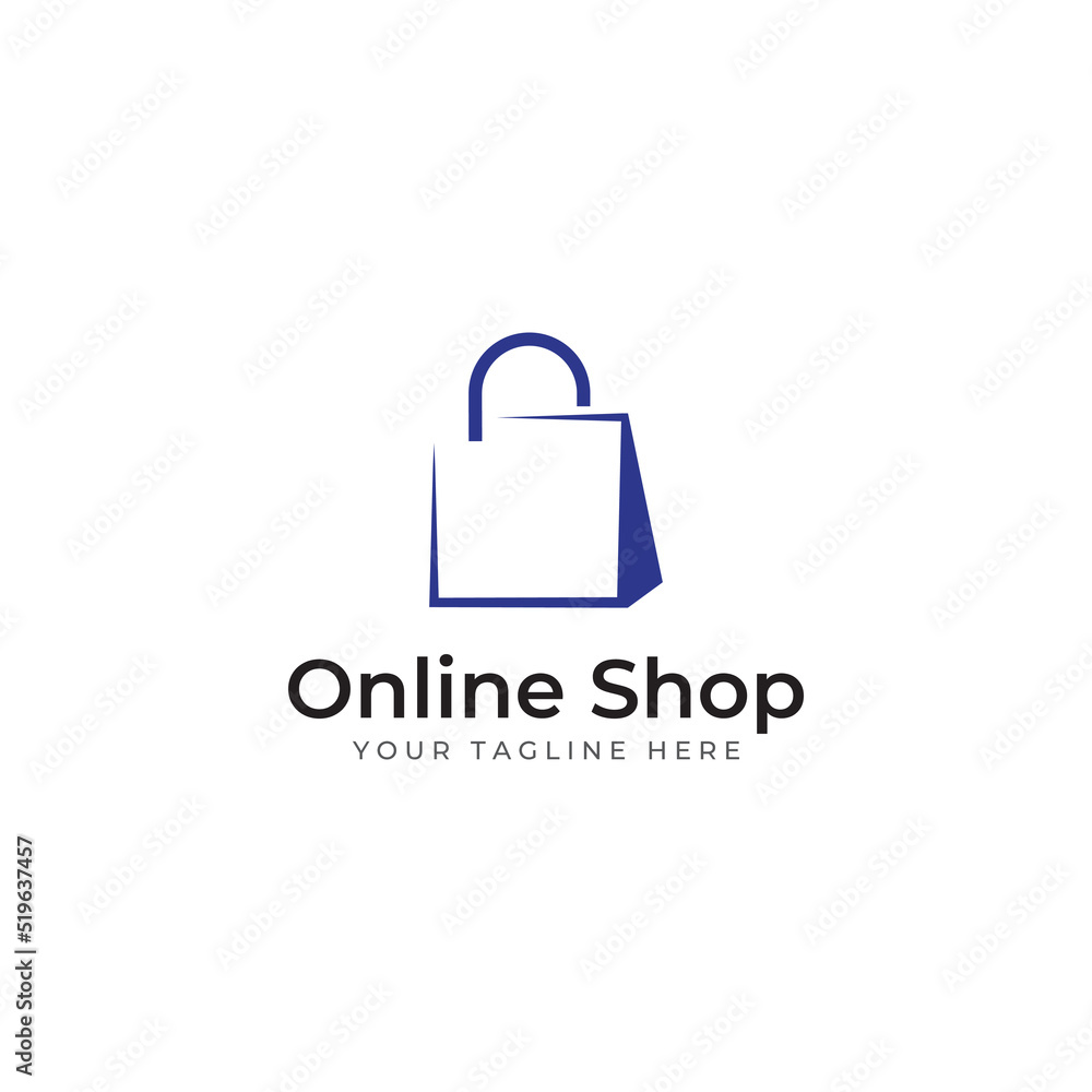 Shopping bag and online shopping cart logo.Logo suitable for sale,discount,shop.With vector illustration editing. Shopping bag and online shopping cart logo.Logo suitable for sale,discount,shop.With vector illustration editing.