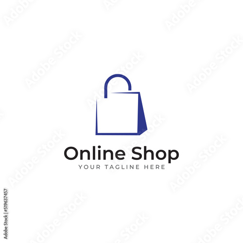 Shopping bag and online shopping cart logo.Logo suitable for sale,discount,shop.With vector illustration editing.