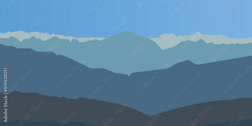 silhouette of the Himalaya mountains for tourists and 