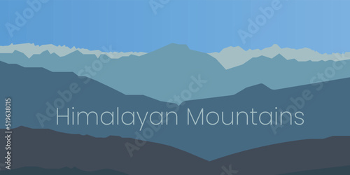 silhouette of the Himalaya mountains for tourists and with the inscription