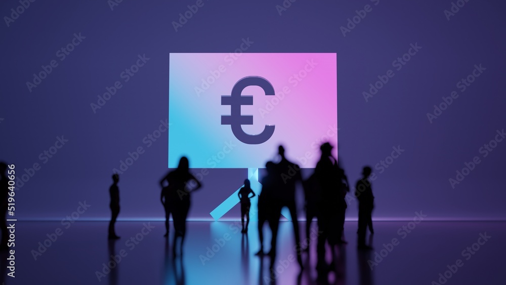 3d rendering people in front of symbol of presentation on background 3d rendering people in front of symbol of presentation on background