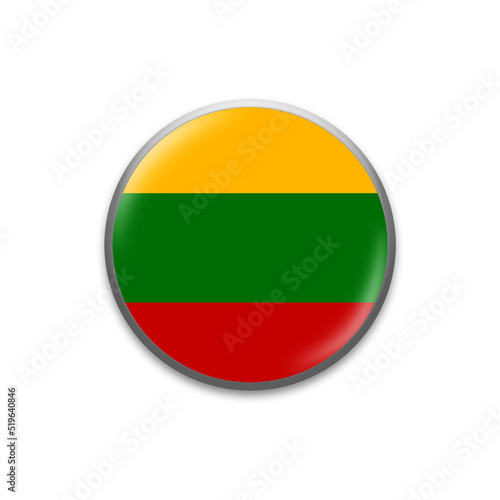 Free Download Lithuania flag. Round badge in the colors of the Lithuania flag. Isolated on white background. Design element. 3D illustration. - GFXLoad