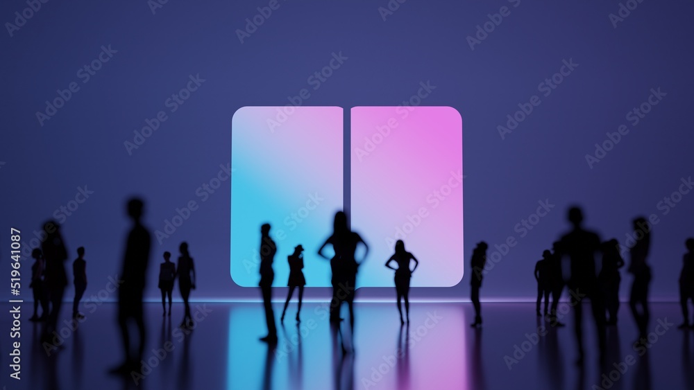 3d rendering people in front of symbol of reading on background