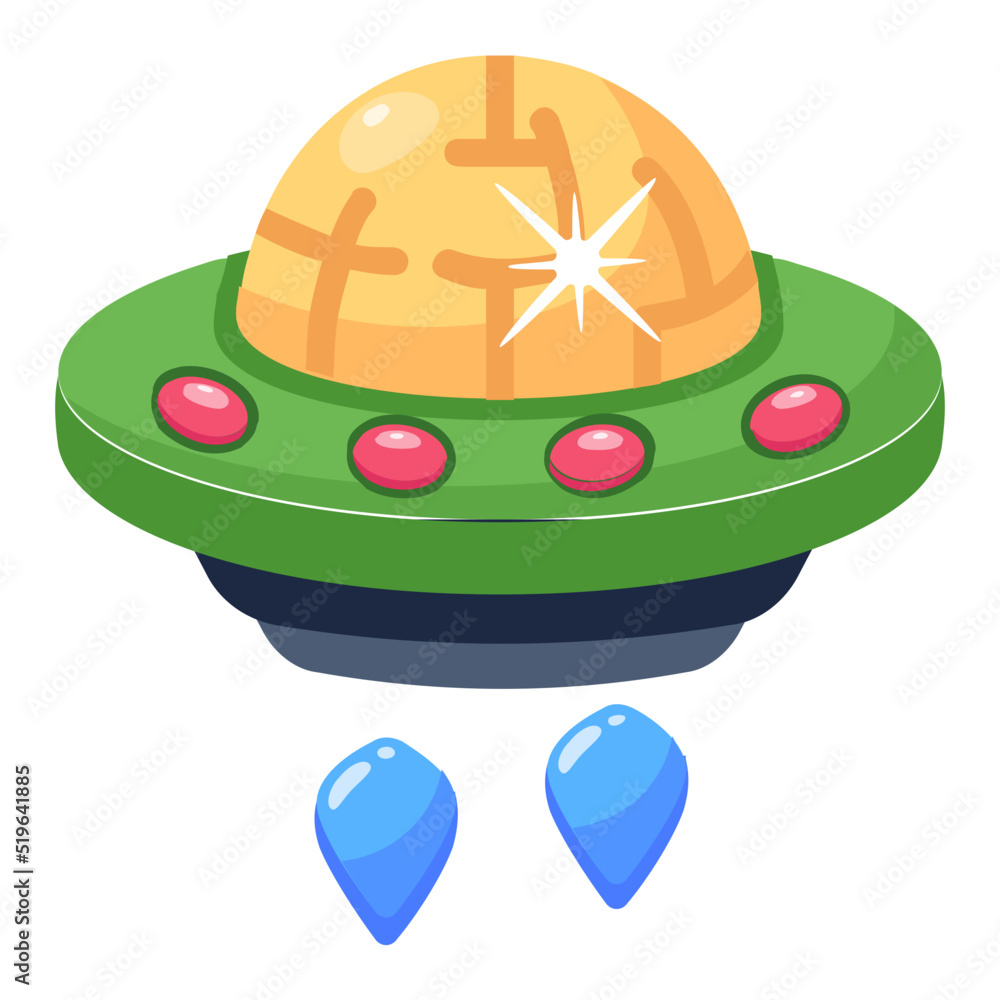 Space travel, flat icon of alien craft Space travel, flat icon of alien craft